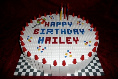 Lego Birthday Cake on Whole Lego Birthday Cake With Candles  Name  Icing  Balloons   More